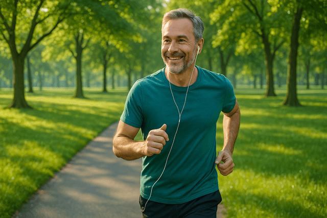 Illustration eines Mannes beim Joggen – Bewegung als Prävention