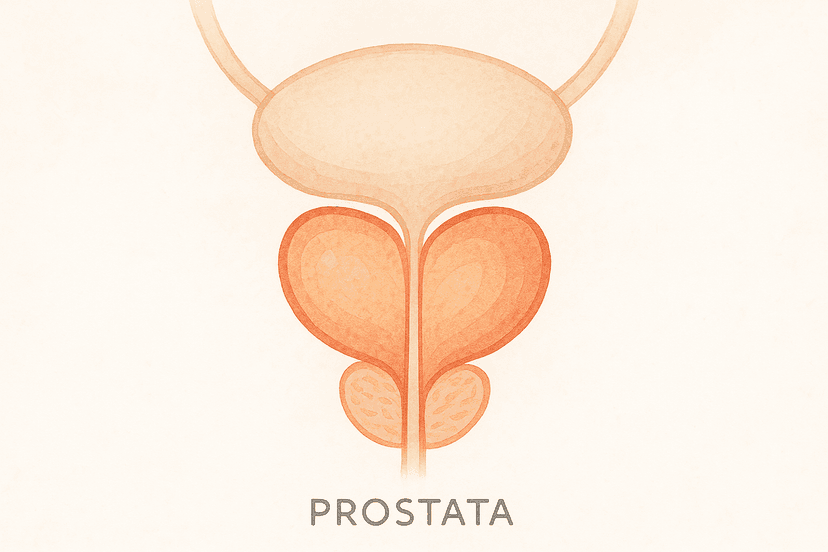 Anatomische Darstellung der Prostata und umliegender Organe